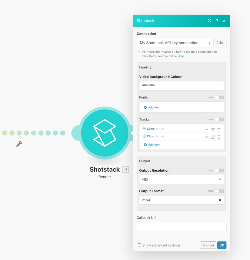 Configure timeline and output