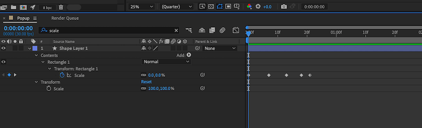 Add keyframes to your rectangle