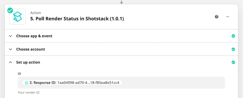 Add the Shotstack Poll Render Status module to your Zap