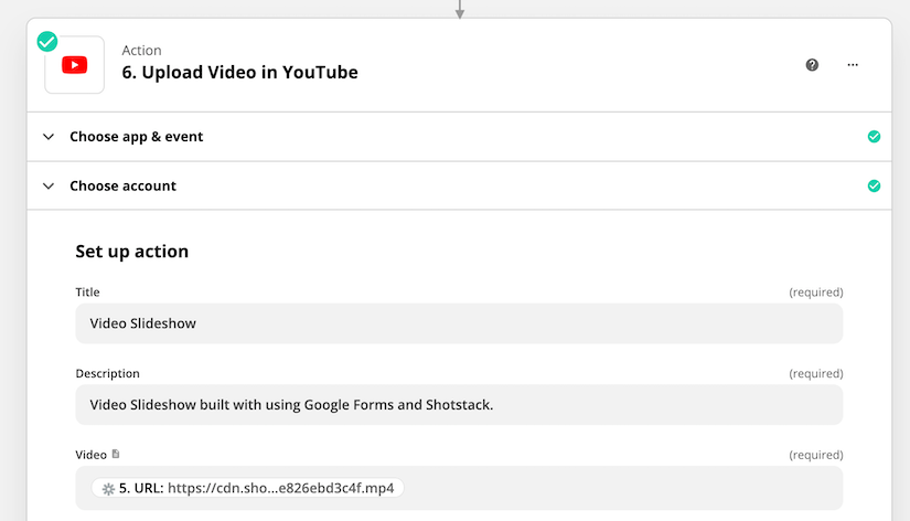 Add the YouTube module to your Zap