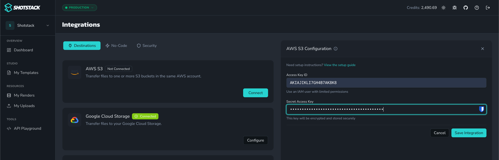 AWS S3 configuration